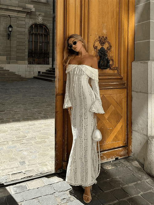 Abby Off Shoulder Lace Maxi Dress